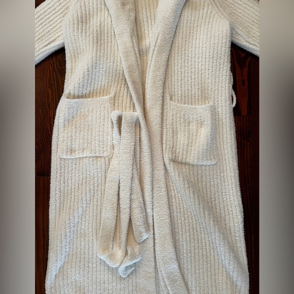 BAREFOOT DREAMS Eco CozyChic® Ribbed Robe Pearl Color - Picture 4 of 11